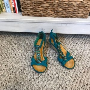 Teal Jeweled Wedges